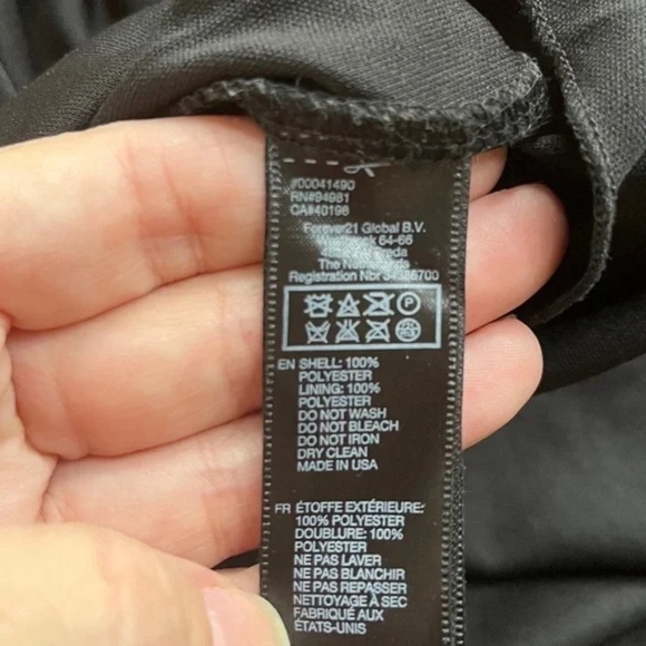 Forever 21 Size 14 Juniors Black Mini Lined Strapless Dress High Low Hem Zip - Picture 6 of 9